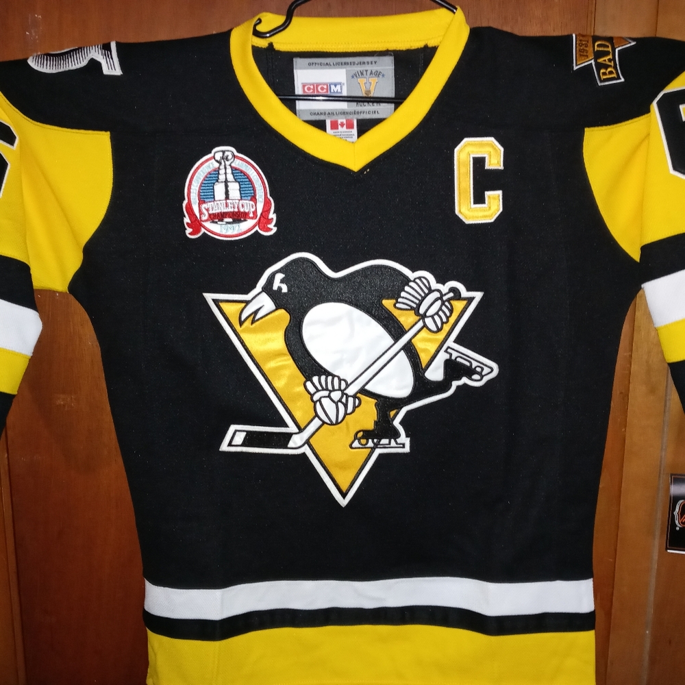 (Free Shipping)Mario lemieux .1992 Stanley cup final. champion.size L - Picture 3 of 9